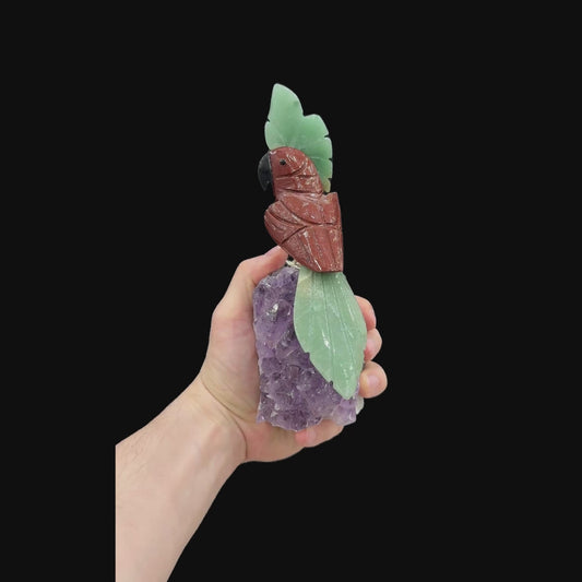 Red Jasper Macaw with Green Quartz Accents #11