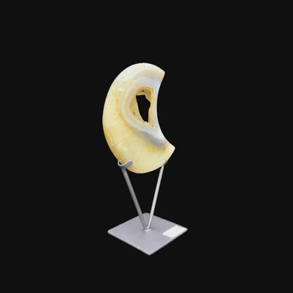 Agate Druzy Moon on Metal Base – 19cm | 1.20kg