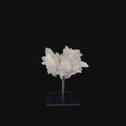 Clear Quartz Cluster on Custom Metal Stand – 22cm | 1.74kg