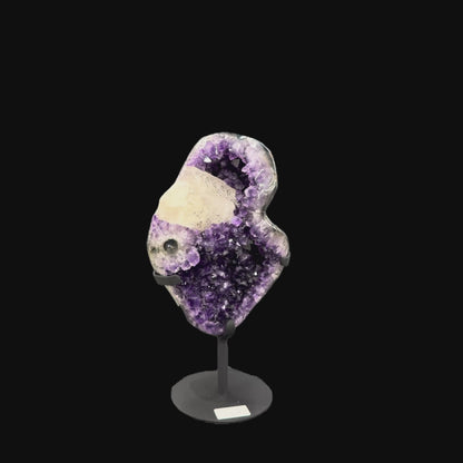 Uruguayan Amethyst with Calcite Inclusion on Metal Base – 35cm | 5.36kg