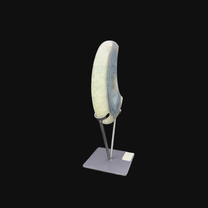 Agate Druzy Moon on Metal Base – 28cm | 1.26kg