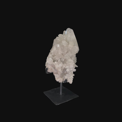 Clear Quartz Cluster on Custom Metal Stand – 29.5cm | 2.75kg
