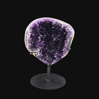 Uruguayan Amethyst Druze on Circular Metal Stand – 45cm | 17.98kg
