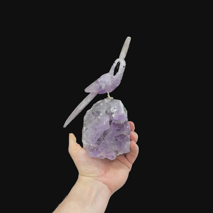 Carved Amethyst Parrot #07