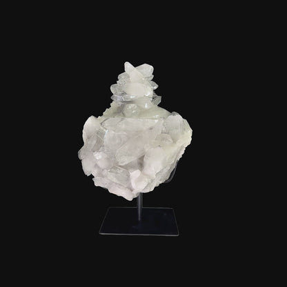 Clear Quartz Cluster on Custom Metal Stand – 34cm | 7.65kg