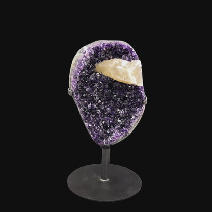 Amethyst with Calcite Inclusion on Metal Base – 43cm | 9.74kg