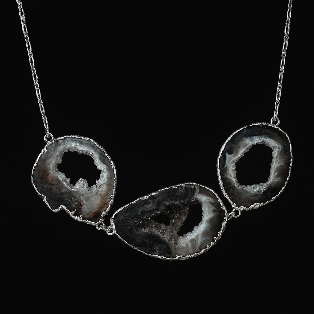 Triple Natural Geode Necklace #2001.1